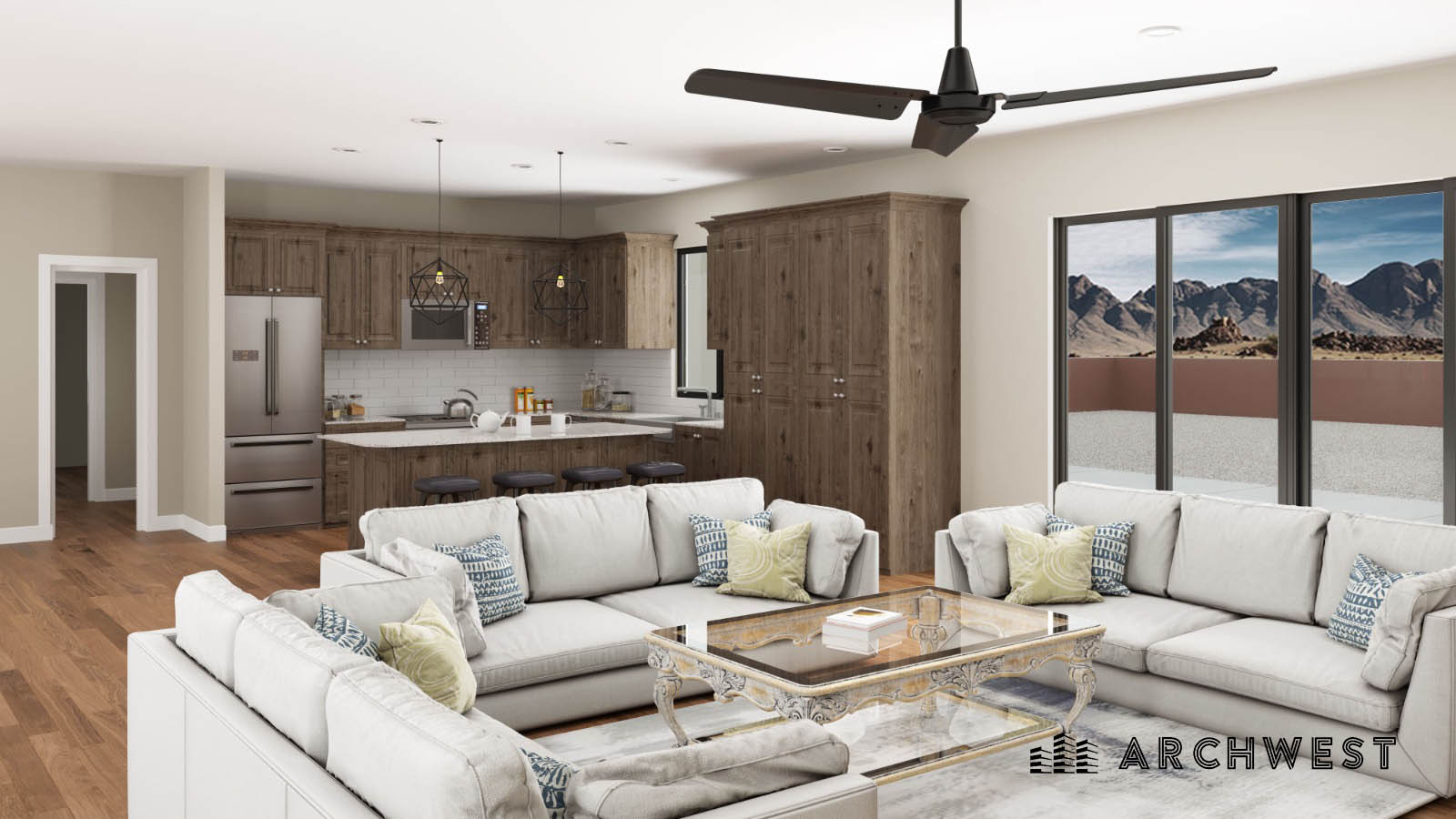 17. 3D Render of a Living Room, Arizona